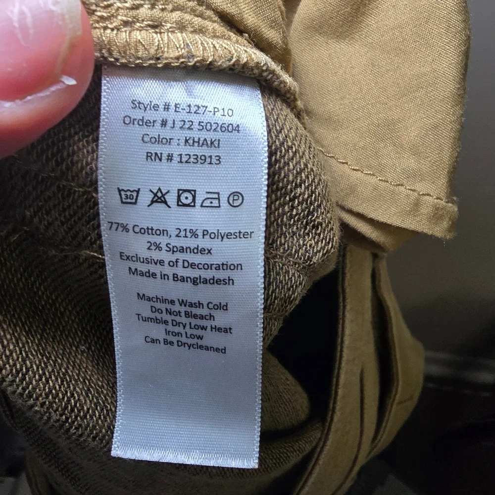 Jachs New York Mens Khaki Stretch Chino Pants 33x32 Tan E-127-P10